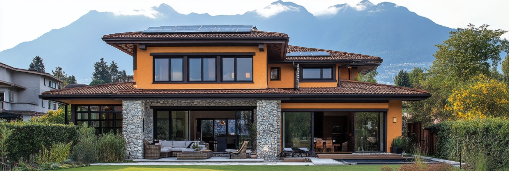 Modern Eco Luxury Villa with Solar Panels Terracotta Stucco and Mountain Backdrop.jpg