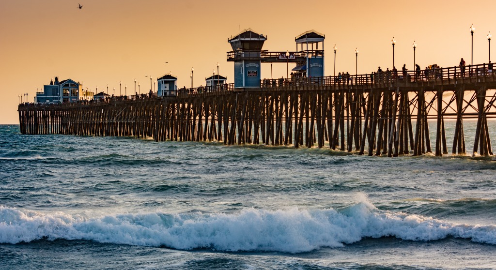 Oceanside Pier at Sunset Iconic Wooden Structure and Pacific Waves.jpg